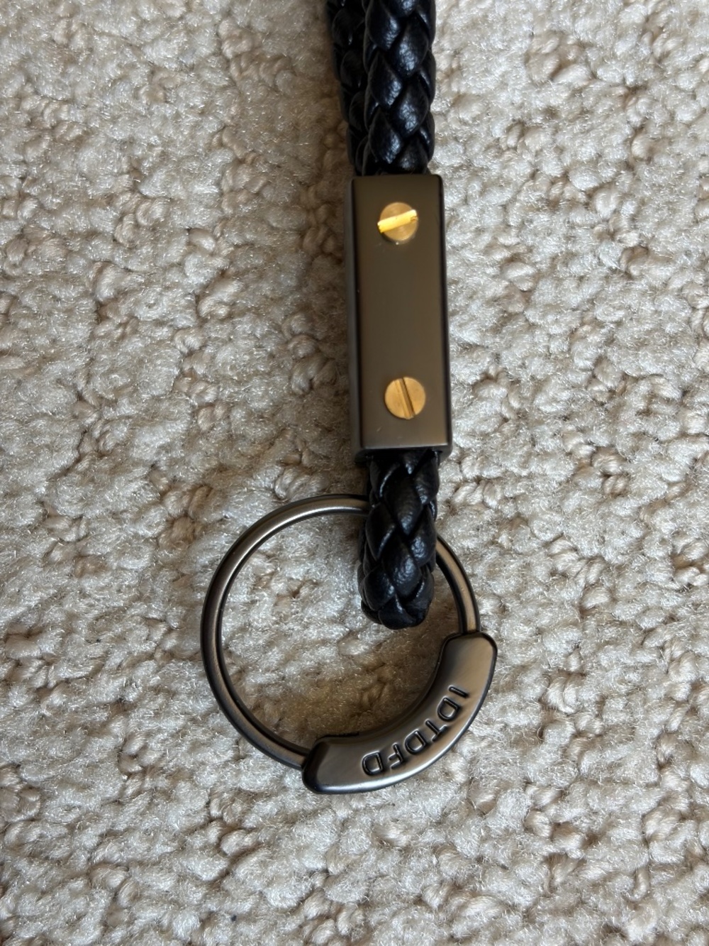 key ring braided cord black bronze Porsche inspired - Picture 4 of 5